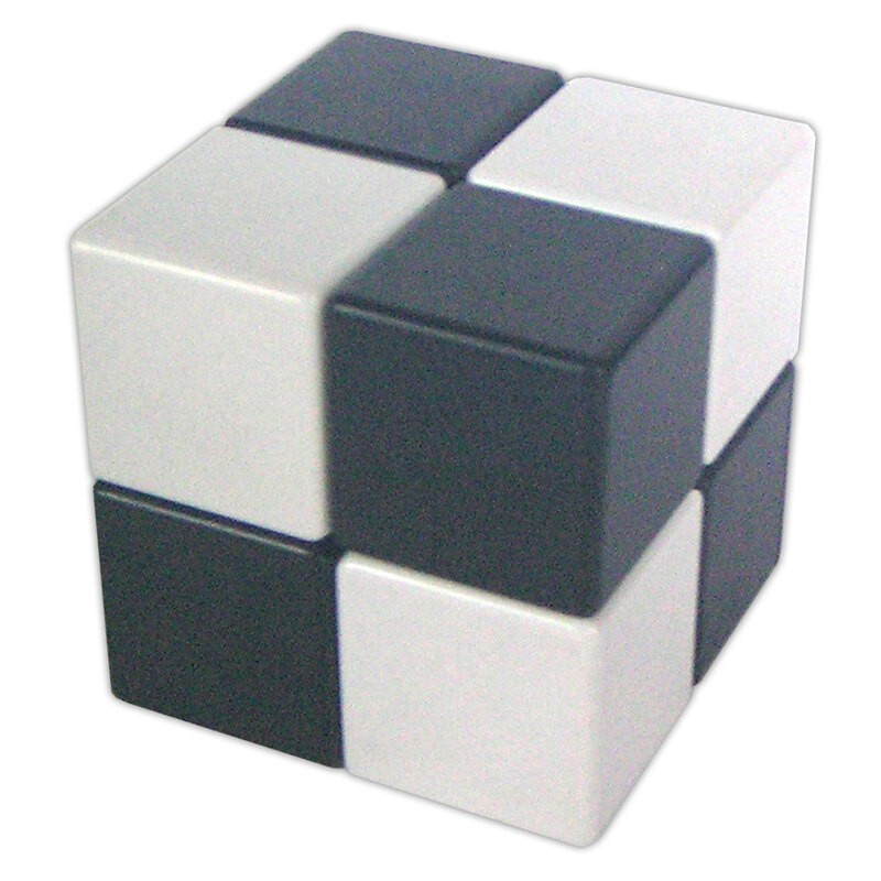 RIV-BW2 Grote zwart-witte eenvoudige kubus