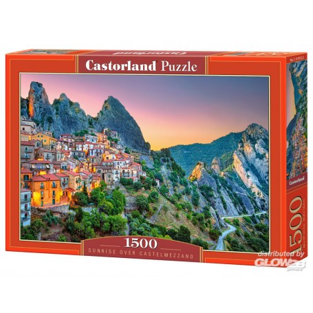 Zonsopgang boven Castelmezzano, puzzel van 1500 stukjes 
